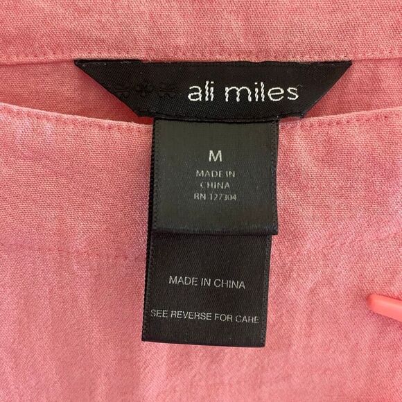 Ali Miles Bubble Gum Pink Tunic Top Women’s Size Medium Lagenlook Oversized - Picture 2 of 5